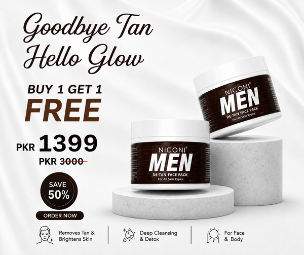 🔥 Buy 1 Get 1 FREE – Niconi Men Enzyme De-Tan Pack (300g Each)