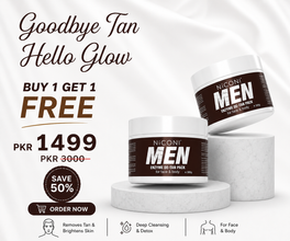 🔥 Buy 1 Get 1 FREE – Niconi Men Enzyme De-Tan Pack (300g Each)